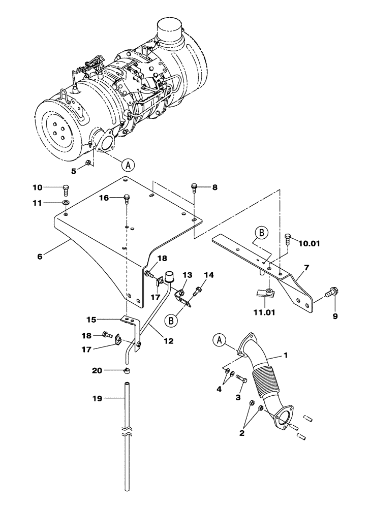 Схема запчастей Case CX210C LC - (10.254.01) - EXHAUST (10) - ENGINE