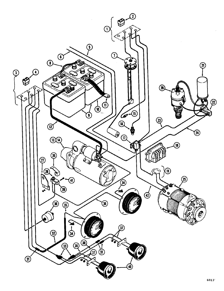 Схема запчастей Case W7 - (116) - ALTERNATOR ELECTRICAL SYSTEM, (GASOLINE AND DIESEL), SN. 9802395 THRU 9804741 (04) - ELECTRICAL SYSTEMS