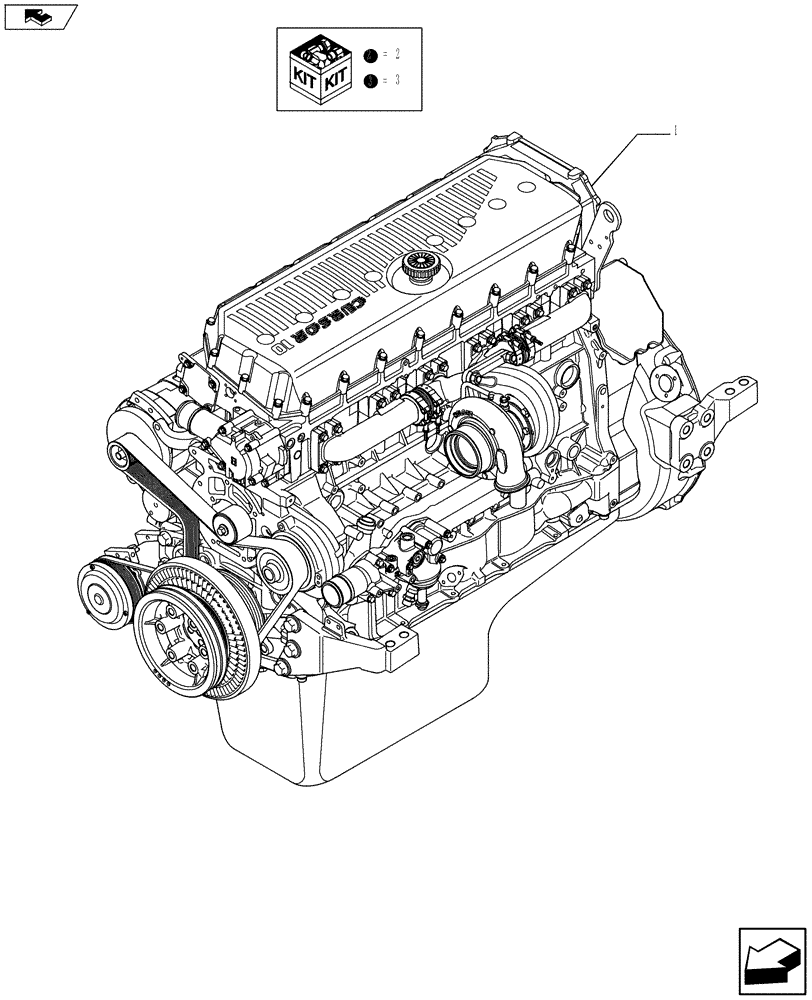 Схема запчастей Case F3BE0684N E915 - (10.001.01) - ENGINE ASSY - (5801383426) (10) - ENGINE