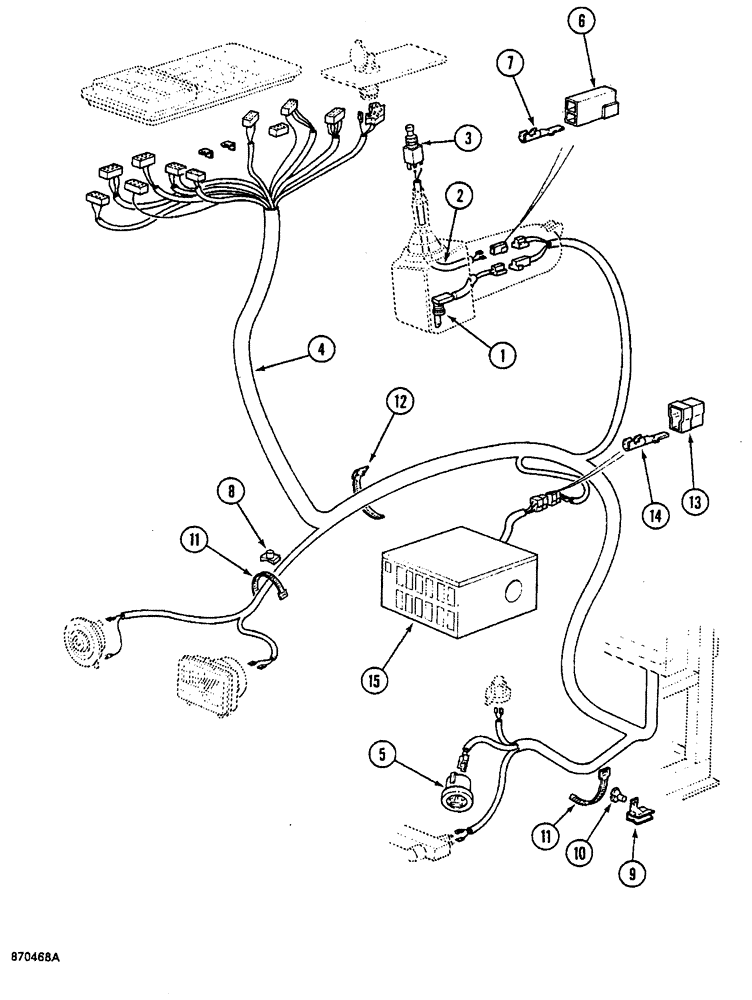 Схема запчастей Case 688 - (4-18) - CAB ELECTRICAL HARNESS (04) - ELECTRICAL SYSTEMS