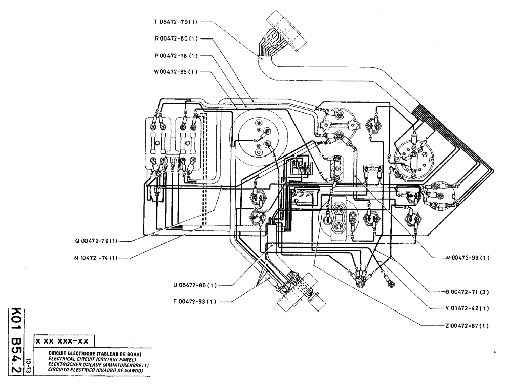 Схема запчастей Case TY45 - (K01 B54.2) - ELECTRICAL CIRCUIT - CONTROL PANEL (06) - ELECTRICAL SYSTEMS