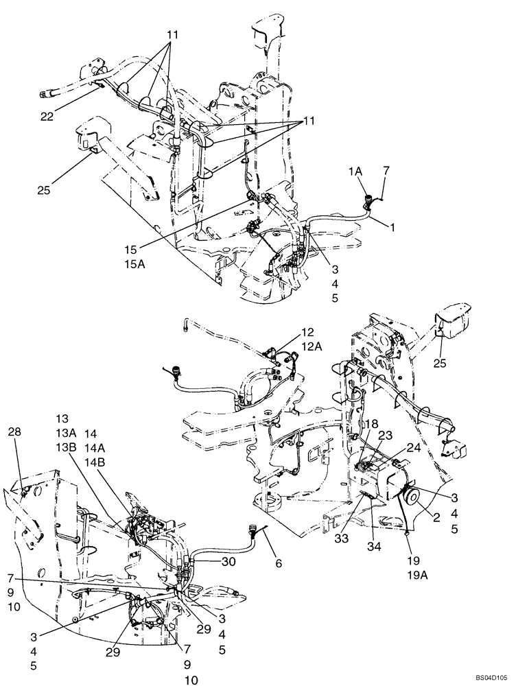 Схема запчастей Case 721D - (04-05) - HARNESS, FRONT (04) - ELECTRICAL SYSTEMS