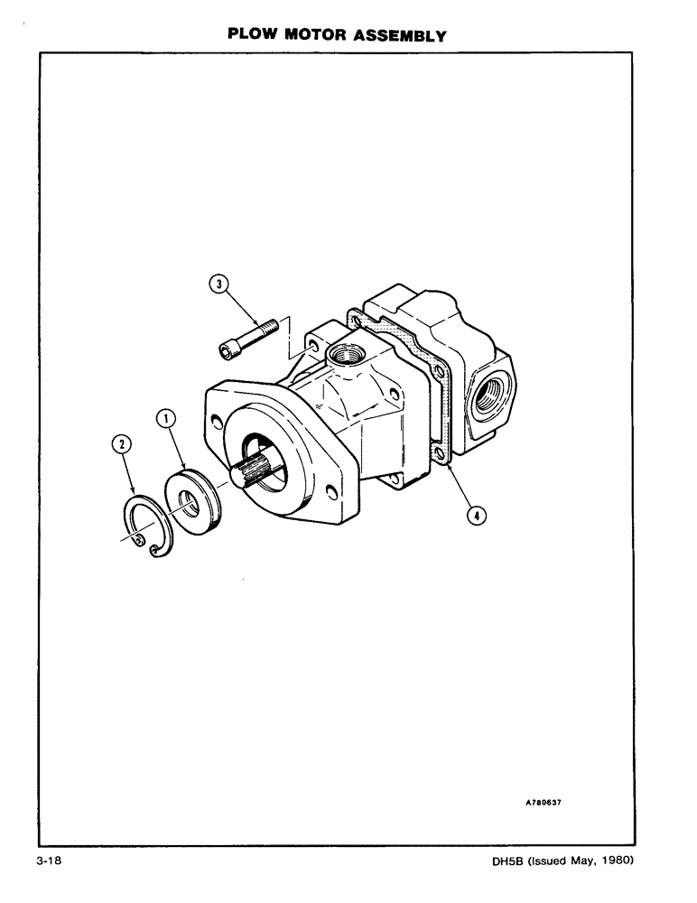 Схема запчастей Case DH5 - (3-18) - PLOW MOTOR ASSEMBLY (35) - HYDRAULIC SYSTEMS