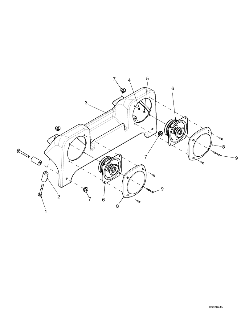 Схема запчастей Case 410 - (09-60) - RADIO - SPEAKERS AND HOUSING (09) - CHASSIS