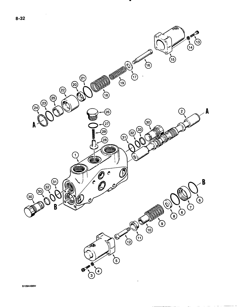 Схема запчастей Case 621 - (8-32) - LOADER LIFT SECTION, 1978302C1 (08) - HYDRAULICS