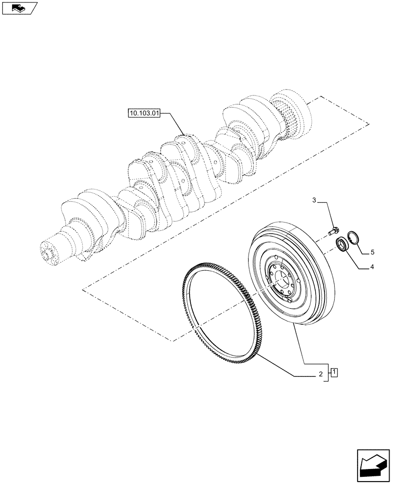 Схема запчастей Case F4HFE613T A004 - (10.103.02) - FLYWHEEL - ENGINE (5801425426) (10) - ENGINE