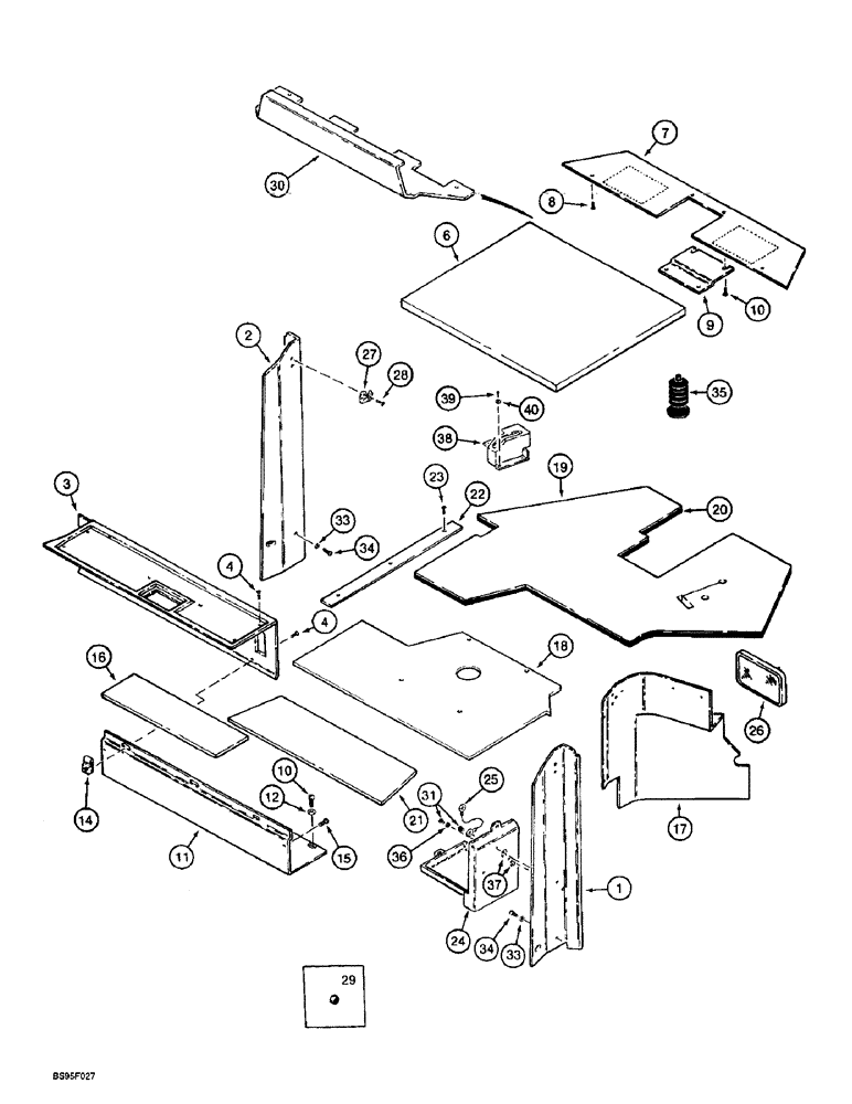 Схема запчастей Case 721B - (9-063A) - CAB INTERIOR - GRAY (09) - CHASSIS/ATTACHMENTS