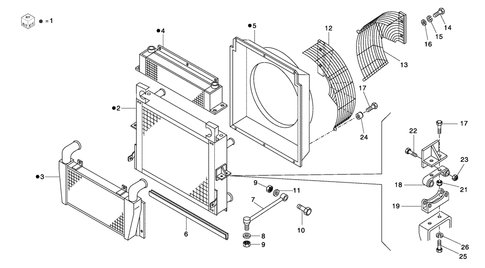 Схема запчастей Case 330 - (04A00020609[02]) - ENGINE COOLING SYSTEM (01) - ENGINE