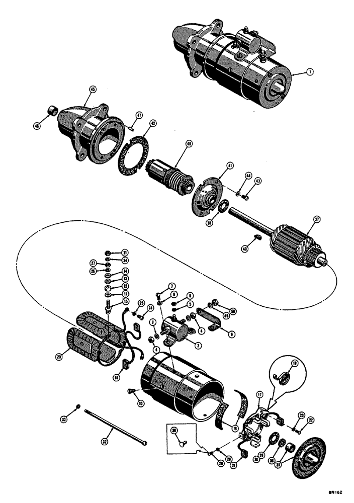 Схема запчастей Case 310E - (017) - G44888 STARTER - GAS (06) - ELECTRICAL SYSTEMS