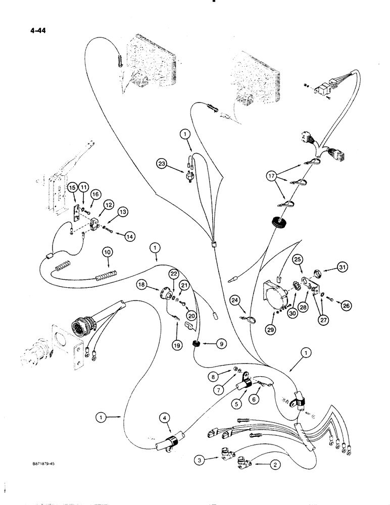 Схема запчастей Case W11B - (4-044) - FRONT ELECTRICAL HARNESS, P.I.N. 9162788 THROUGH 9164336 (04) - ELECTRICAL SYSTEMS