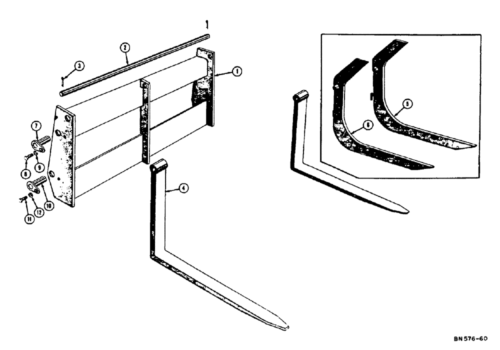 Схема запчастей Case 310E - (085) - LOGGING AND PALLET FORKS (05) - UPPERSTRUCTURE CHASSIS