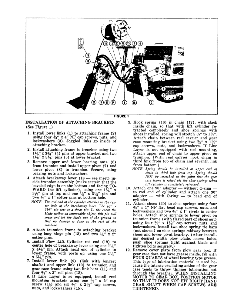 Схема запчастей Case P-50 - (01) - INSTALLATION OF ATTACHING BRACKETS 