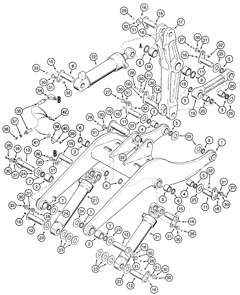 Схема запчастей Case 821C - (09-03) - FRAME LOADER LIFT (09) - CHASSIS