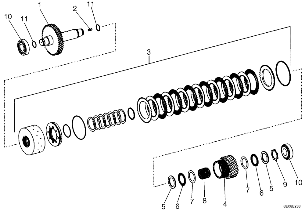 Схема запчастей Case 821E - (06-24) - TRANSMISSION - CLUTCH ASSY, SECOND - P.I.N. N7F203144 AND AFTER (06) - POWER TRAIN