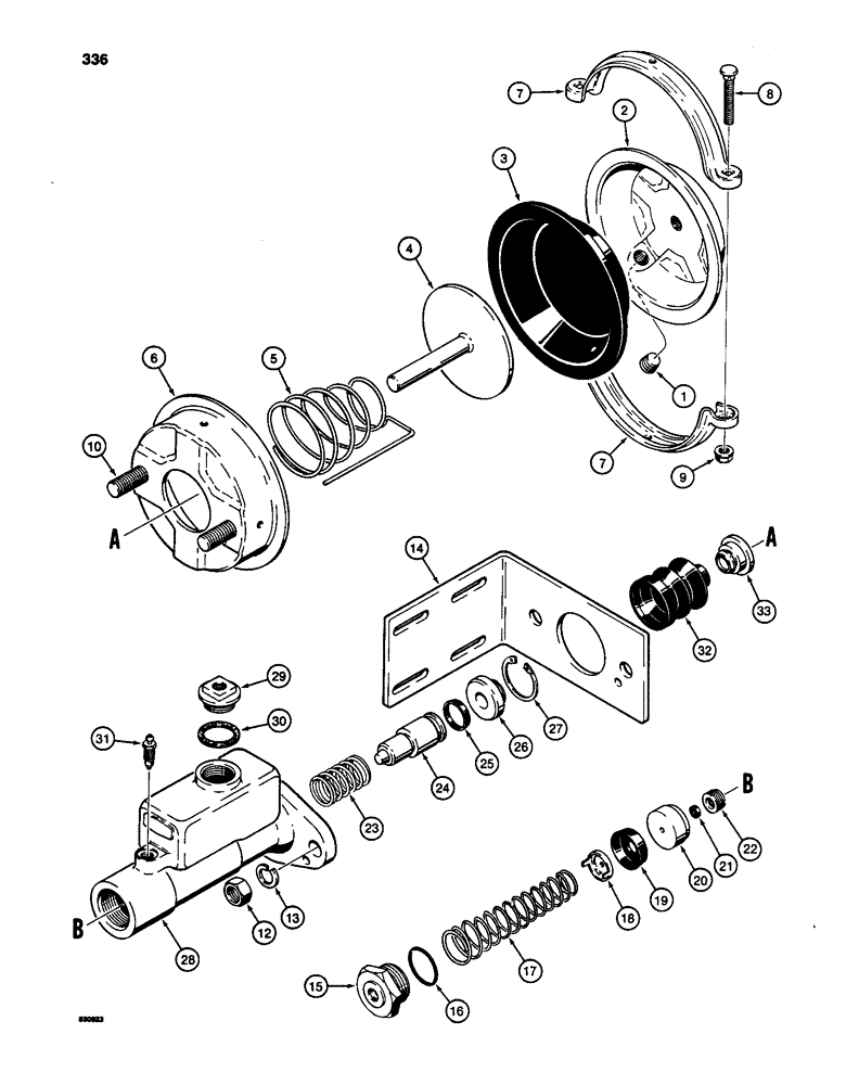 Схема запчастей Case W24C - (336) - L113007 BRAKE ACTUATOR (07) - BRAKES