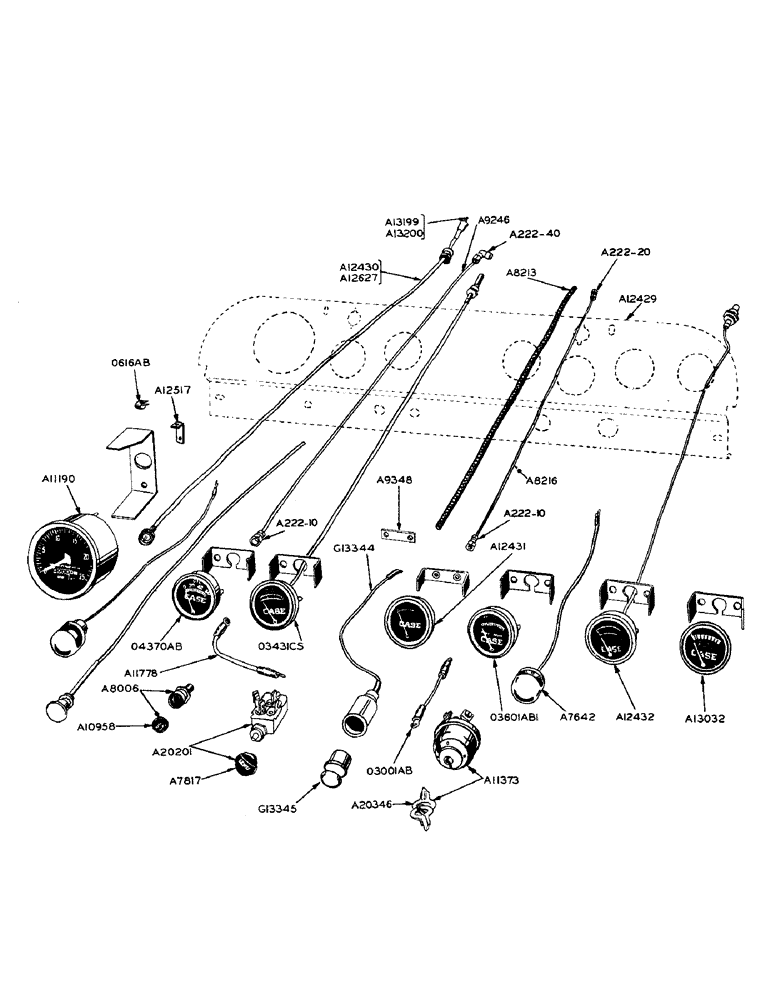 Схема запчастей Case W9 - (058) - INSTRUMENT PANEL (04) - ELECTRICAL SYSTEMS