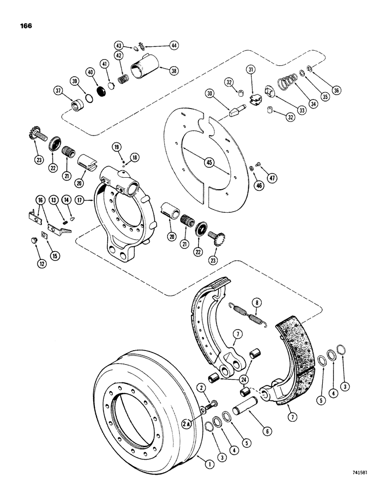 Схема запчастей Case W26B - (166) - L40080 FRONT AXLE BRAKES (06) - POWER TRAIN