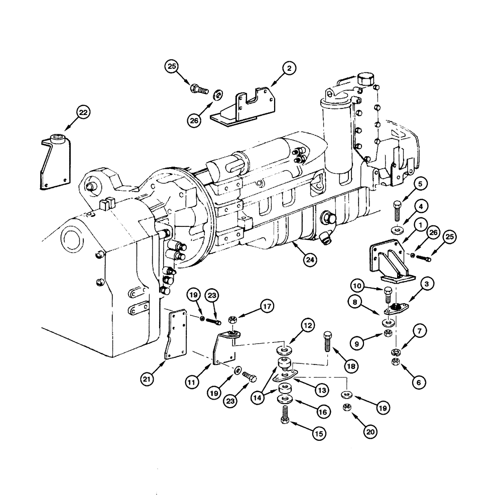 Схема запчастей Case 865 - (02.01[00]) - ENGINE - MOUNTING (02) - ENGINE