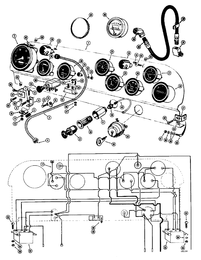 Схема запчастей Case W10C - (080) - INSTRUMENT PANEL AND GAUGES, GAS ENGINE (04) - ELECTRICAL SYSTEMS