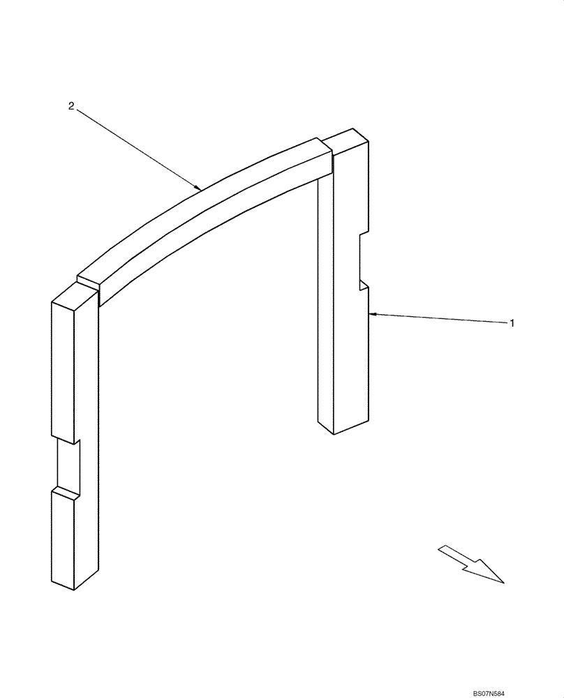 Схема запчастей Case 440CT - (09-64) - NOISE CONTROL - REAR DOOR (EUROPE) (09) - CHASSIS