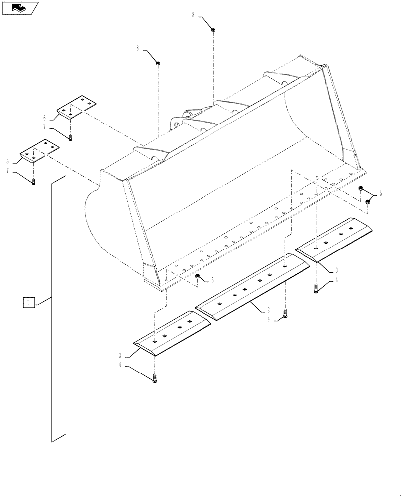 Схема запчастей Case 521F - (82.100.01[03]) - 2.6 CU YARD BUCKET AND ATACHMENTS (82) - FRONT LOADER & BUCKET