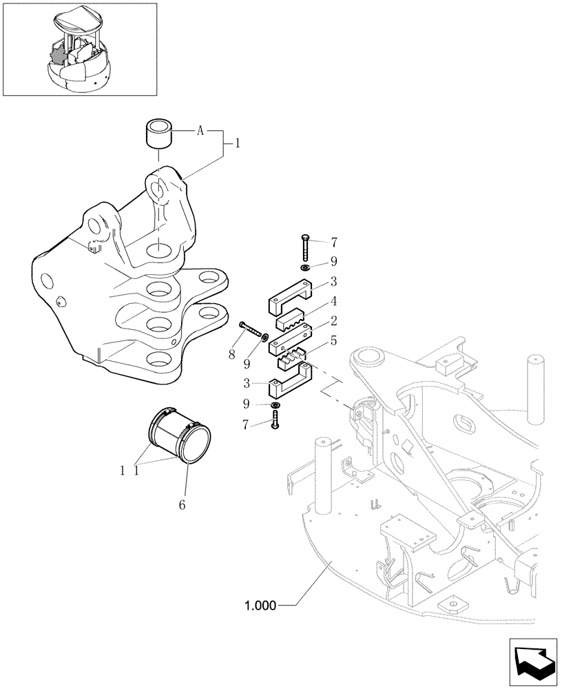 Схема запчастей Case CX27B - (2.006[01]) - SWING BRACKET SUPPORT (02) - Section 2