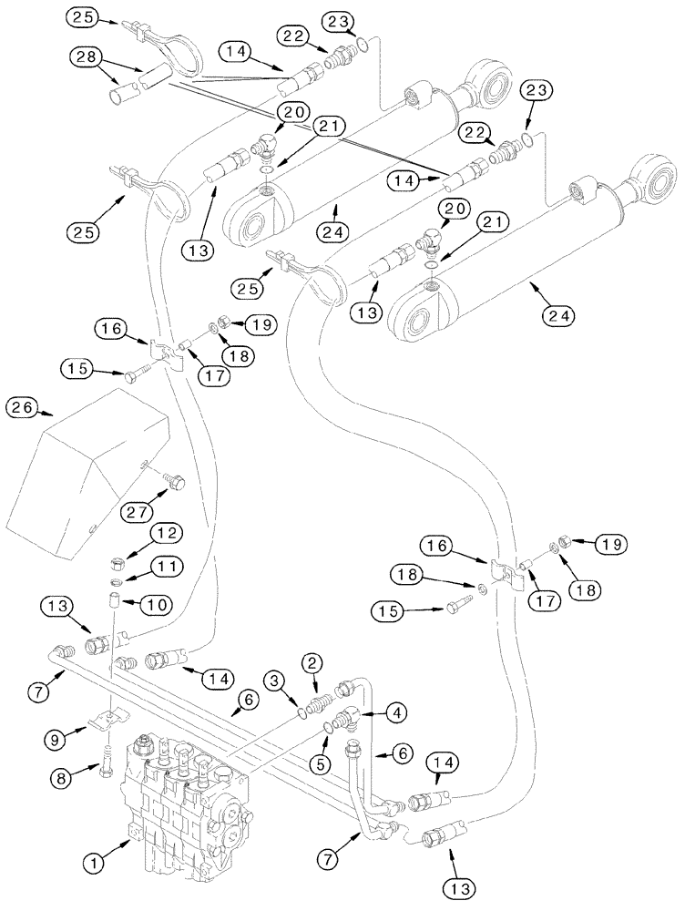 Схема запчастей Case 750H - (08-06) - HYDRAULICS LIFT CIRCUIT (08) - HYDRAULICS