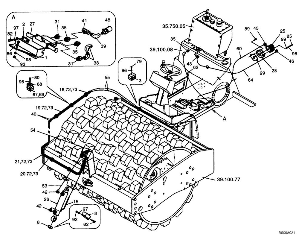 Схема запчастей Case SV212 - (35.568.01) - DOZER BLADE HYDRAULICS - BSN NBNTC3132 (35) - HYDRAULIC SYSTEMS