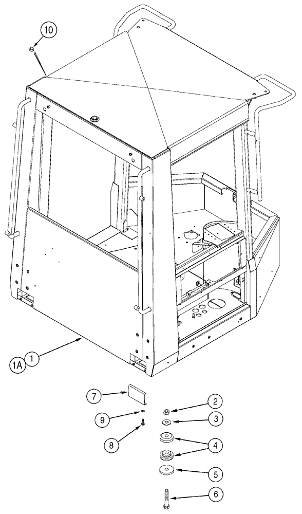 Схема запчастей Case 621C - (09-061) - CANOPY, ROPS MOUNTING, NORTH AMERICA ONLY (09) - CHASSIS