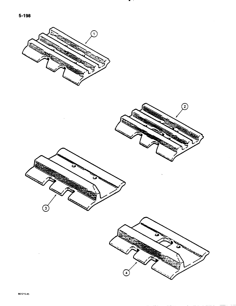 Схема запчастей Case 1450B - (5-198) - TRACK SHOES, TRIPLE GROUSER - CLOSED, LOADER MODELS ONLY (11) - TRACKS/STEERING