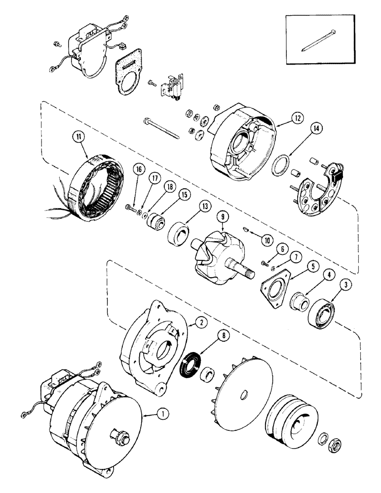 Схема запчастей Case 1187 - (072) - R36587 ALTERNATOR, 504BDT DIESEL ENGINE (06) - ELECTRICAL SYSTEMS