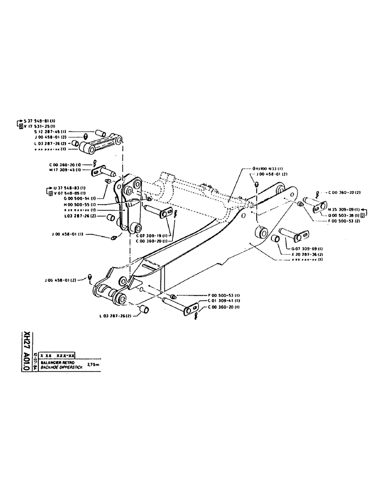 Схема запчастей Case 160CL - (301) - BACKHOE DIPPERSTICK (14) - DIPPERSTICKS