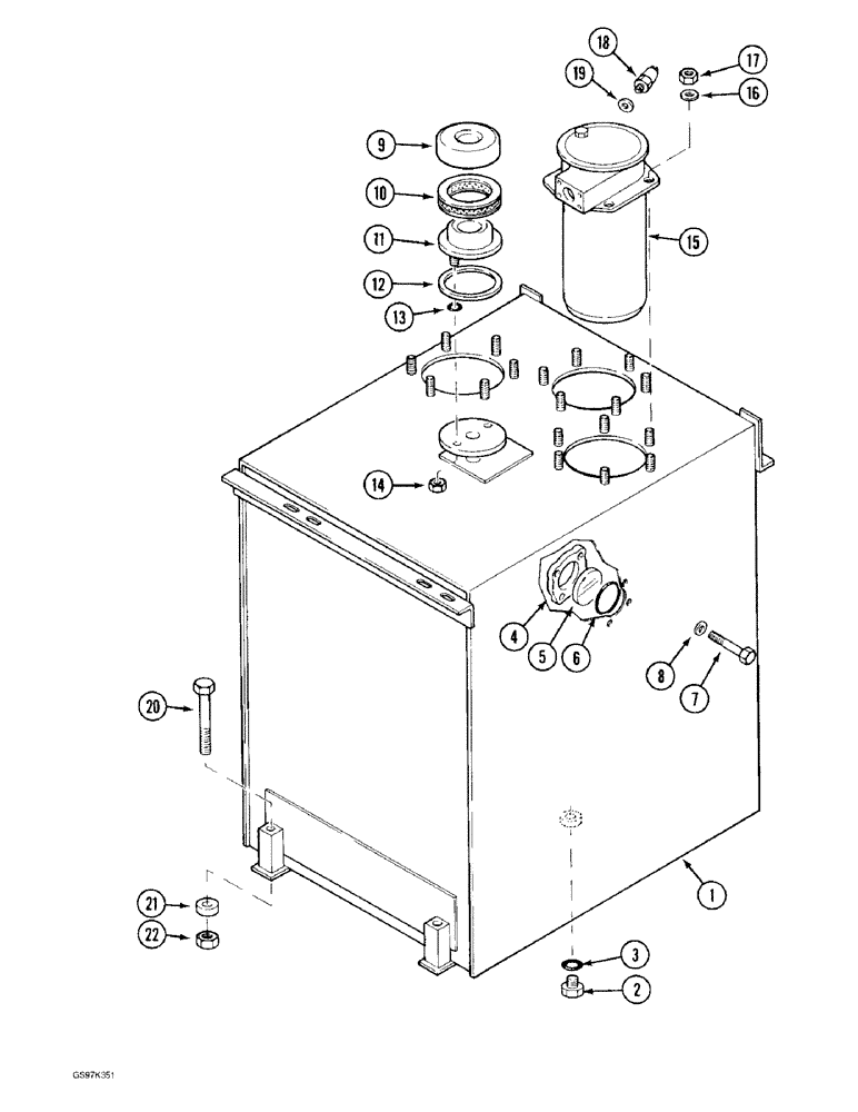 Схема запчастей Case 170C - (8-002) - HYDRAULIC RESERVOIR (08) - HYDRAULICS