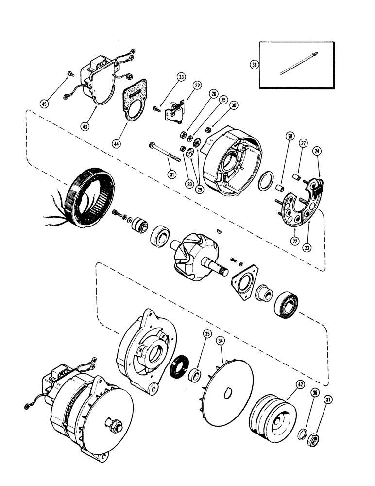 Схема запчастей Case 40 - (256) - R36587 ALTERNATOR (55) - ELECTRICAL SYSTEMS