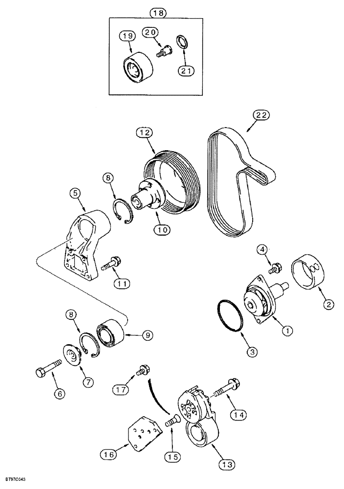 Схема запчастей Case 9030B - (2-18) - WATER PUMP SYSTEM, 6T-590 EMISSIONS CERTIFIED ENGINE, P.I.N. DAC03#2001 AND AFTER (18) - MISCELLANEOUS