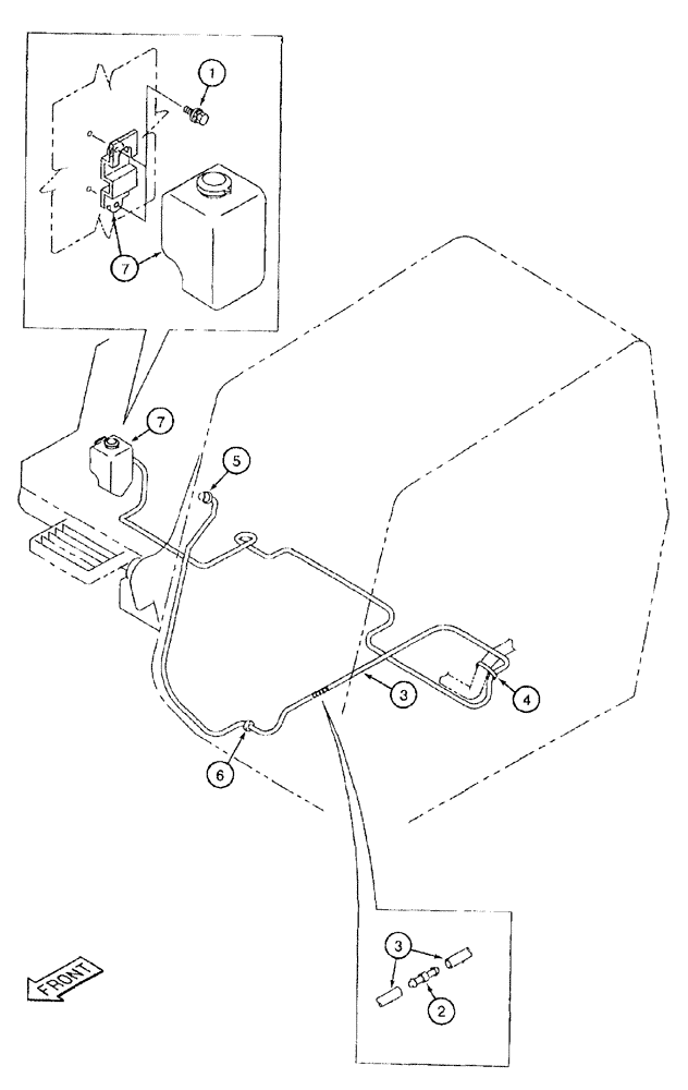 Схема запчастей Case 9050B - (4-022) - WINDSHIELD WASHER (04) - ELECTRICAL SYSTEMS