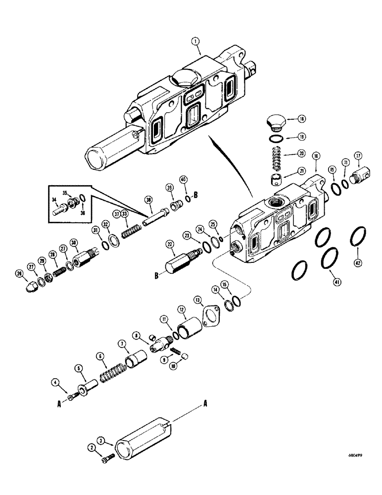 Схема запчастей Case 1000D - (332) - D32124 LOADER LIFT SECTION (07) - HYDRAULIC SYSTEM