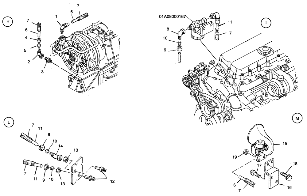 Схема запчастей Case 335 - (49A03000898[001]) - PNEUMATIC SYSTEM - FRONT FRAME (36) - PNEUMATIC SYSTEM