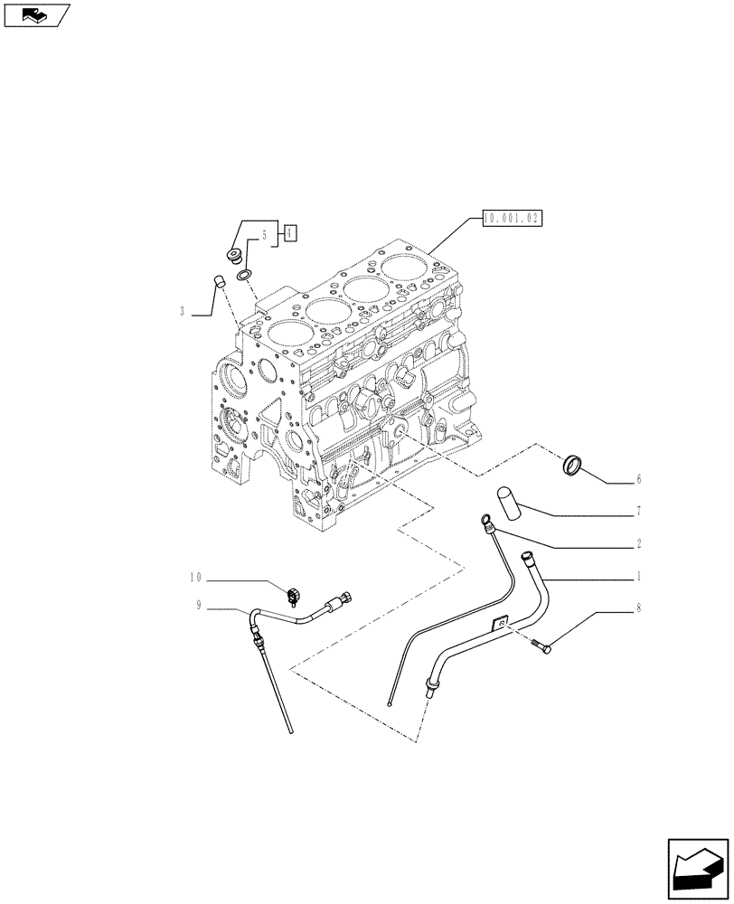 Схема запчастей Case F4HFE413H A007 - (10.304.01[01]) - OIL LEVEL CHECK (84528202 - 2855441) (10) - ENGINE