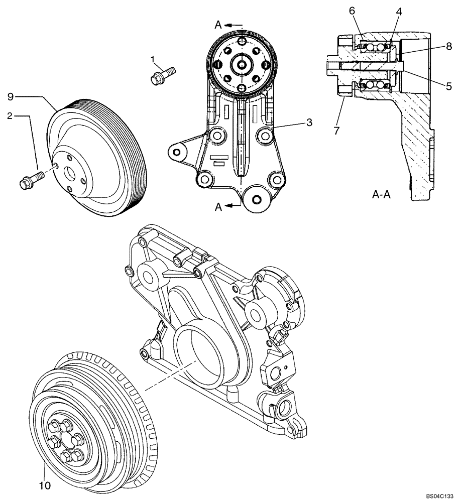 Схема запчастей Case 750K - (02-39) - FAN DRIVE (02) - ENGINE