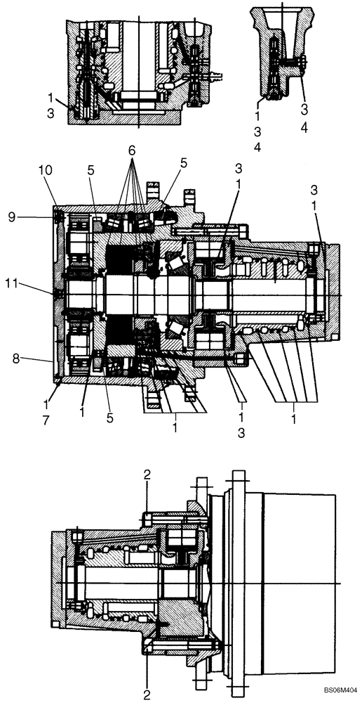 Схема запчастей Case 450CT - (06-08B[01]) - MOTOR ASSY - REXROTH - 2 SPEED CTL DRIVE MOTOR (450CT) (06) - POWER TRAIN