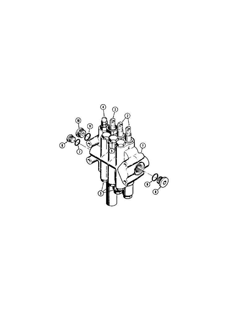 Схема запчастей Case 310G - (266) - D45044 EQUIPMENT CONTROL VALVE (THREE SPOOL) (07) - HYDRAULIC SYSTEM