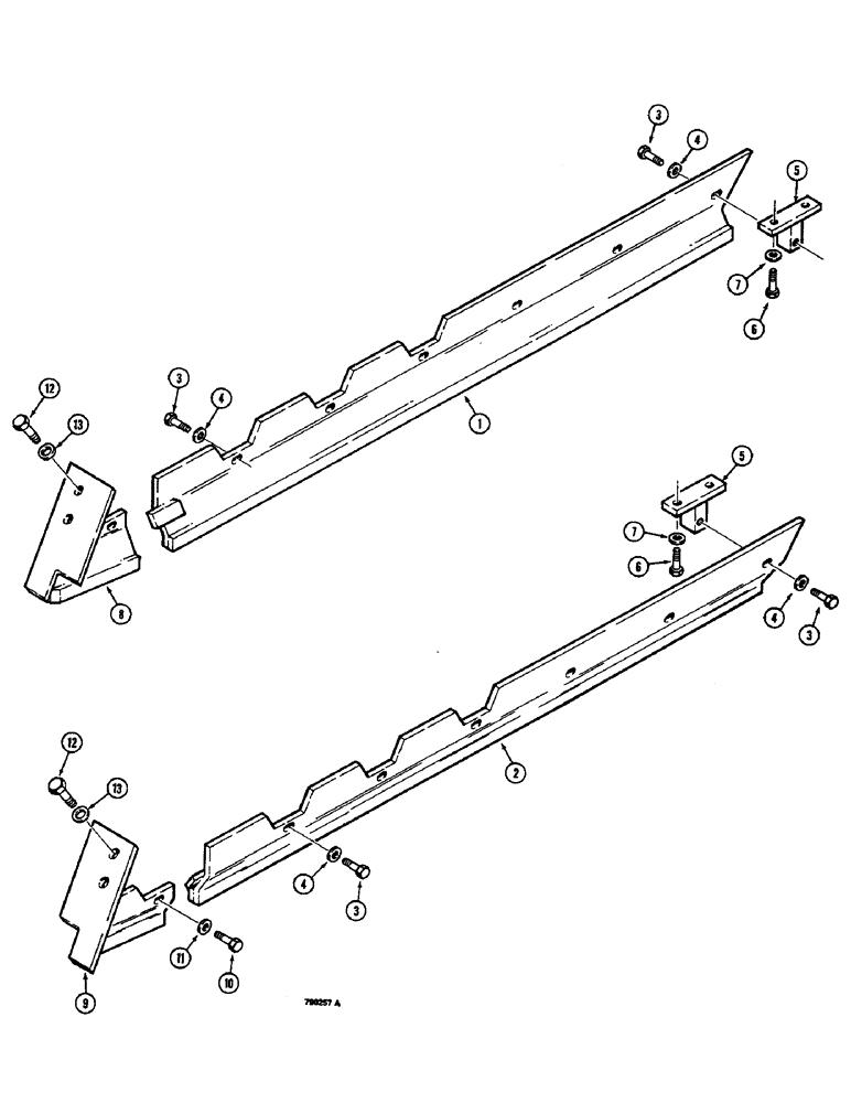 Схема запчастей Case 350B - (134) - TRACK GUARDS (04) - UNDERCARRIAGE