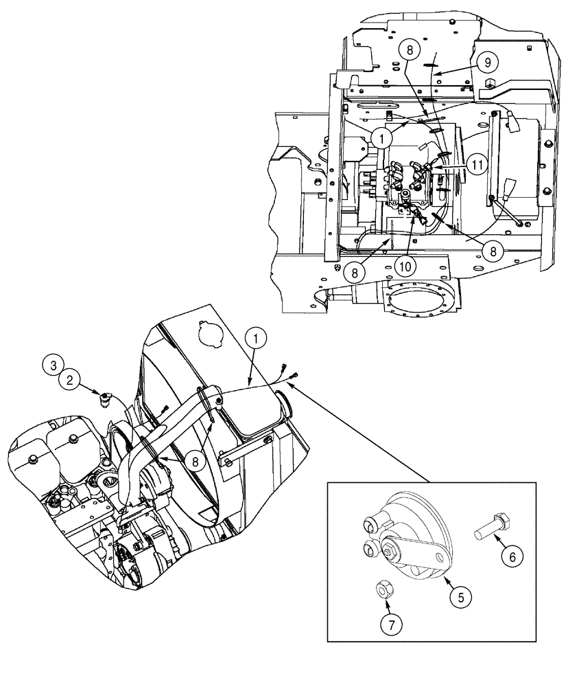 Схема запчастей Case 550H - (4-11) - HARNESSES, FRONT & REAR, FRONT HARNESS TO HORN & FRONT & REAR HARNESS MTG AT REAR OF CONTROL VALVE (04) - ELECTRICAL SYSTEMS