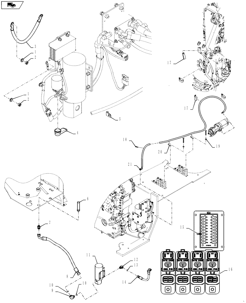 Схема запчастей Case 621F - (41.910.AE[03]) - AUXILLARY STEERING PACKAGE (41) - STEERING