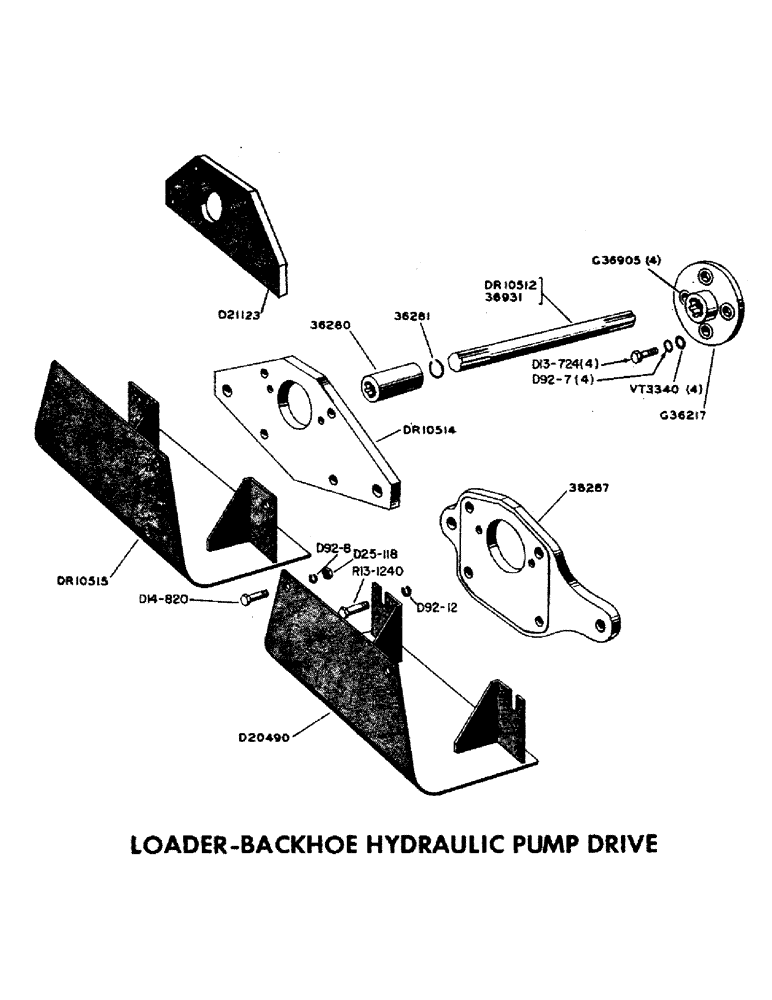 Схема запчастей Case 310B - (40) - LOADER-BACKHOE HYDRAULIC PUMP DRIVE 