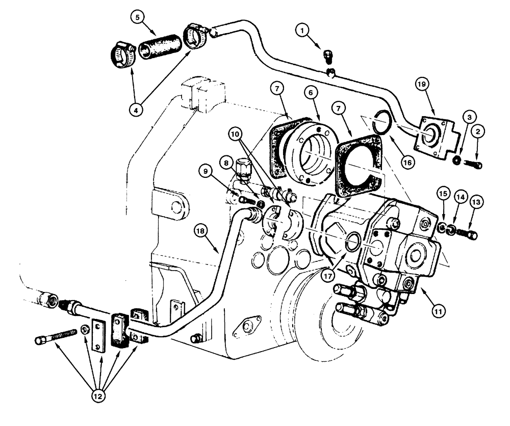 Схема запчастей Case 885 - (08.04[00]) - MAIN PUMP CIRCUIT (08) - HYDRAULICS