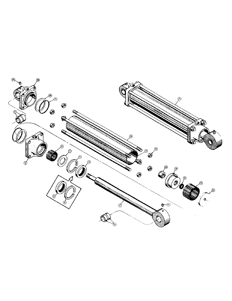 Схема запчастей Case 420B - (232) - 30530 AND D23774 BACKHOE HYDRAULIC BUCKET CYLINDERS 