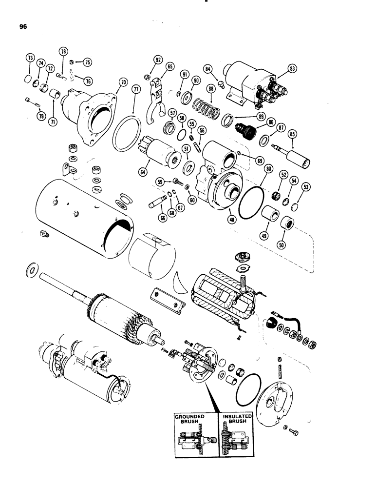 Схема запчастей Case 1150C - (096) - R43343 STARTER (04) - ELECTRICAL SYSTEMS