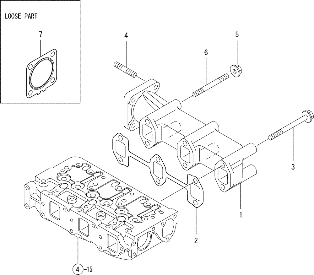 Схема запчастей Case CX27B - (08-006) - EXHAUST MANIFOLD (10) - ENGINE